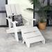 AllModern Byrnes Adirondack Chair w/ Ottoman Plastic/Resin in White | 37.75 H x 29 W x 56.5 D in | Wayfair EFF5FC3539BC4A98A68B6FAB84962417