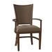 Fairfield Chair Hamlin King Louis Back Arm Chair Wood/Upholstered/Fabric in Brown | 38 H x 24.5 W x 23 D in | Wayfair 8363-04_ 8789 06_ Hazelnut