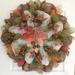 The Holiday Aisle® Autumn Wreath Maple Leaf w/ Bells Burlap/Deco Mesh in Brown/Green/Red | 24 H x 24 W x 6 D in | Wayfair