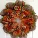 The Holiday Aisle® Thanksgiving Turkey Wreath Burlap/Deco Mesh in Brown/Green/Orange | 24 H x 24 W x 6 D in | Wayfair