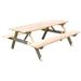 Gracie Oaks Amedee Wooden Outdoor Picnic Table Wood in White | 60" W x 94" L x 30" H | Wayfair BA7BA1BEE4D449D79A9A73BD8C084B9E