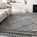 White 72 x 0.01 in Area Rug - The Twillery Co.® Williamsburg black/cream handwoven flatwoven wool Southwestern Wool | 72 W x 0.01 D in | Wayfair