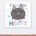 Harriet Bee Arvide Follow Your Cat Heart Canvas Art Canvas | 24 H x 24 W x 1.25 D in | Wayfair F81946AF691E4044A77D492BD4B9B22B