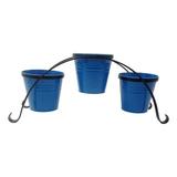 Rosalind Wheeler Brock Wrought Iron Pot Planter Metal in Blue | 11.5 H x 28 W x 9 D in | Wayfair 490D802559444E3CA1A849677476C7BB