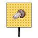 August Grove® Thyrwi Rotkappe Mushroom on Basketweave Wall Key Organizer w/ Key Hooks Metal in Yellow | 5.75 H x 4.25 W x 1.25 D in | Wayfair