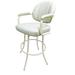Latitude Run® Crestino Swivel Counter, Bar & Extra Tall Stool Upholstered/Metal in White/Brown | 44 H x 20 W x 21 D in | Wayfair