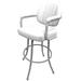 Latitude Run® Crestino Swivel Counter, Bar & Extra Tall Stool Upholstered/Metal in Gray/White | 44 H x 20 W x 21 D in | Wayfair