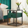 Wade Logan® Auxter 21.7" Tall Glass Nightstand Wood/Glass/Metal in Green | 21.65 H x 15.7 W x 15.7 D in | Wayfair D2C2578D8EFB4D138E62EFE35E898B8E