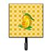 Winston Porter Yeremia Mangos Ready on Basketweave Wall Key Organizer w/ Key Hooks Metal in Yellow | 5.75 H x 4.25 W x 1.25 D in | Wayfair