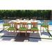 Foundry Select Crelake Rectangular 8 - Person Teak Expansion Table Outdoor Dining Set w/ Sunbrella Cushions /Teak in Brown/White | Wayfair