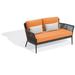Joss & Main Archie Loveseat w/ Cushions Metal/Olefin Fabric Included/Rust - Resistant Metal in Gray | 30 H x 60.5 W x 35 D in | Outdoor Furniture | Wayfair
