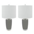 Everly Quinn 25"H Table Lamp Set Ceramic/Linen in Gray | 25 H x 13 W x 13 D in | Wayfair B72B44AE5D884938911EA834EFD246BC