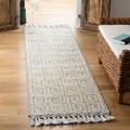 Brown/Gray 27 x 0.39 in Indoor Area Rug - Dakota Fields Currie Geometric Handmade Tufted Jute/Sisal/Cotton Gray/Beige Area Rug Polyester | Wayfair