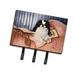 East Urban Home Japanese Chin Reading in Bed Wall Key Organizer w/ Key Hooks Metal in Pink | 7.5 H x 8 W x 1.25 D in | Wayfair