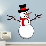 The Holiday Aisle® Snowman Holiday Decorations Wall Decal Vinyl in Gray/Red/White | 28 H x 28 W in | Wayfair BA52C0BDD50D456E9141B900AC8D98B0