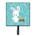 The Holiday Aisle® Amundson Easter Rabbit Paisley Wall Key Organizer w/ Key Hooks Metal in Blue/Pink | 5.75 H x 4.25 W x 1.25 D in | Wayfair