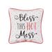 Winston Porter Viviane Bless This Hot Mess Cotton Polka Dots Throw Pillow Polyester/Polyfill/Cotton | 10 H x 10 W x 3 D in | Wayfair