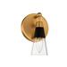 Kalco Ponti 1 - Light Dimmable Matte Black w/ New Brass Bath Sconce in Black/Yellow | 8 H x 6 W x 4 D in | Wayfair 513131BNB
