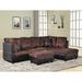 Brown Sectional - Winston Porter Titine 104" Wide Corner Sectional w/ Ottoman Faux Leather/Microfiber/Microsuede | 35 H x 104 W x 74.5 D in | Wayfair