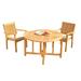 Rosecliff Heights Mashburn 3 Piece Teak Bistro Set Wood/Teak in Brown/White | 31 H x 82 W x 48 D in | Outdoor Furniture | Wayfair