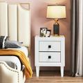 Latitude Run® Gleb 2 Drawer Nightstand Wood in Brown/White | 22 H x 16 W x 16 D in | Wayfair 948800AC917442ABAD01BC3C5700DD04