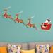 The Holiday Aisle® Santa Claus Reindeer Wall Decal Vinyl in Gray/Red | 12 H x 22 W in | Wayfair B3B5DCF4AB47405D9DC1F8FDE44EBD81