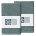 Winston Porter Mataro 2 Piece Turkish Cotton Hand Towel Set Terry Cloth/Turkish Cotton in Gray/Green/Black | Wayfair