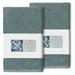 Winston Porter Mataro 2 Piece Turkish Cotton Hand Towel Set Terry Cloth/Turkish Cotton in Gray/Green/Black | Wayfair