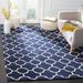 White 105 x 0.63 in Area Rug - Ebern Designs Teresita Deedie Circle Hand-Tufted Wool Dark Blue/Ivory Rug Wool | 105 W x 0.63 D in | Wayfair