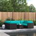 Hokku Designs Brianney 9 Piece Rattan Sectional Seating Group w/ Cushions Synthetic Wicker/All - Weather Wicker/Wicker/Rattan | Outdoor Furniture | Wayfair