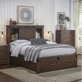Sand & Stable™ Carney Solid Wood Low Profile Storage Platform Bed Wood in Brown | 60.25 H x 66.75 W x 96.25 D in | Wayfair