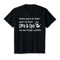 Kinder Meine Hand Ist Klein Oma Opa Um Den Finger Wickeln Spruch T-Shirt