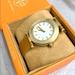 Tory Burch Accessories | Brand New Tory Burch Gold Leather T Strap Watch! | Color: Brown/Gold | Size: Os