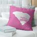 East Urban Home US Cities & States Home Sweet Pillow Polyester/Polyfill blend in Pink | 26 H x 26 W x 4 D in | Wayfair