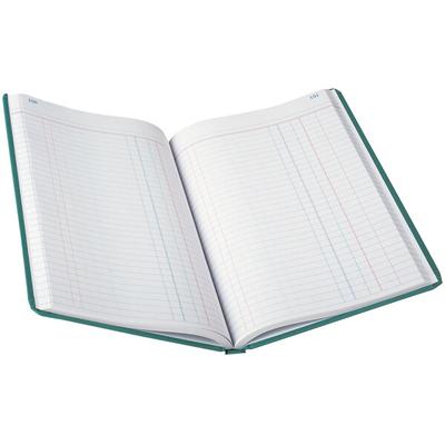 Boorum & Pease 66300J 12 1/8" x 7 5/8" Blue and Red Journal Ruled 300 Page Record / Account Book