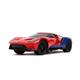 Jada Toys Marvel RC-Auto, Spiderman 2017, Ford GT, Ferngesteuertes Auto, Turbofunktion, 2-Kanal Funkfernbedienung, USB-Ladefunktion, inkl. Batterien, 1:16, rot/blau/weiß