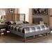 Baxton Studio Rina Modern Dark Grey Fabric & Ash Walnut Brown Finished Wood Queen Size Platform Bed - Wholesale Interiors Rina-Dark Grey/Ash Walnut-Queen