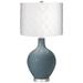 Smoky Blue Off-White Diamond Shade Ovo Table Lamp