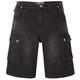Kam Mens Big Size Stretch Denim Cargo Shorts (Ivan) in Black in Waist 54 inches /137 cm