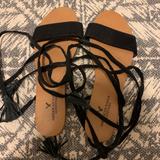 American Eagle Outfitters Shoes | American Eagle Lace Up Sandal | Color: Black | Size: 8