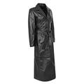 A1 FASHION GOODS Womens Soft Black Leather Full Length Coat Ankle Long Overcoat Matrix Trench - Foxy (18)