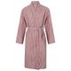 Walker Reid Mens Striped Dressing Gown Cotton Kimono Wrap Robe with Patch Pockets Medium (Red)