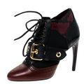 Burberry Shoes | 39.5 Burberry Westmarsh Snakeskin & Leather Heels | Color: Black/Red | Size: 9.5