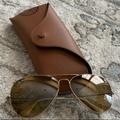 Ray-Ban Accessories | Authentic Ray-Ban Aviator Sunglasses Brown | Color: Brown/Gold/White | Size: Os