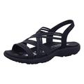 SKECHERS Women's Reggae Slim Simply Stretch Sandal, Black Gore, 7 UK