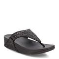 Fitflop Women's Lulu Toe-Thongs Open Sandals, Black (Black Glitter 339), 9 UK 43 EU