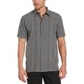 Cubavera Herren Chambray Pintuck Geometric Short Sleeve Button-Down Shirt Hemd, Steilgrau, Mittel