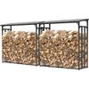2 Stück Metall Kaminholzregal Anthrazit xxl 185 x 70 x 185 cm Garten Kaminholzunterstand 4,6 m³ / 7