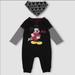 Disney One Pieces | Baby Boys Disney Mickey Mouse Valentines Romper | Color: Black/Red | Size: Various