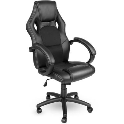 Tresko - Racing Chefsessel Schwarz Bürostuhl Drehstuhl Bürosessel Schreibtischstuhl schwarz / Image